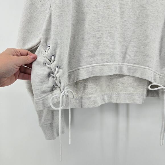 Nike Lace Up Cropped Sweater Size LG Athleisure Sporty Streetwear Casual Comfy - Picture 2 of 9